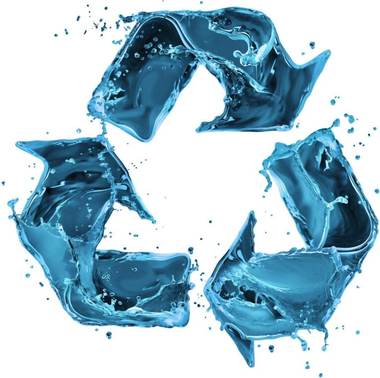 Water-themed recycling symbol representing sustainable water management under Selangor’s Zero Discharge Policy (ZDP)